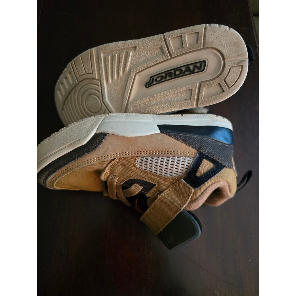 Jordan Max Aura 3 Kids Sneakers Wheat Brown Tan Canvas DA8023-200 Hook Loop - Picture 8 of 10